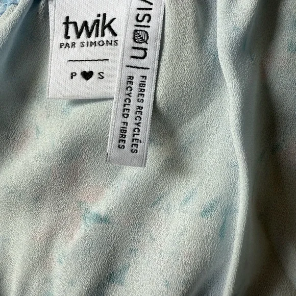 Simons Light Blue Ruched Mini Dress - Picture 5 of 5